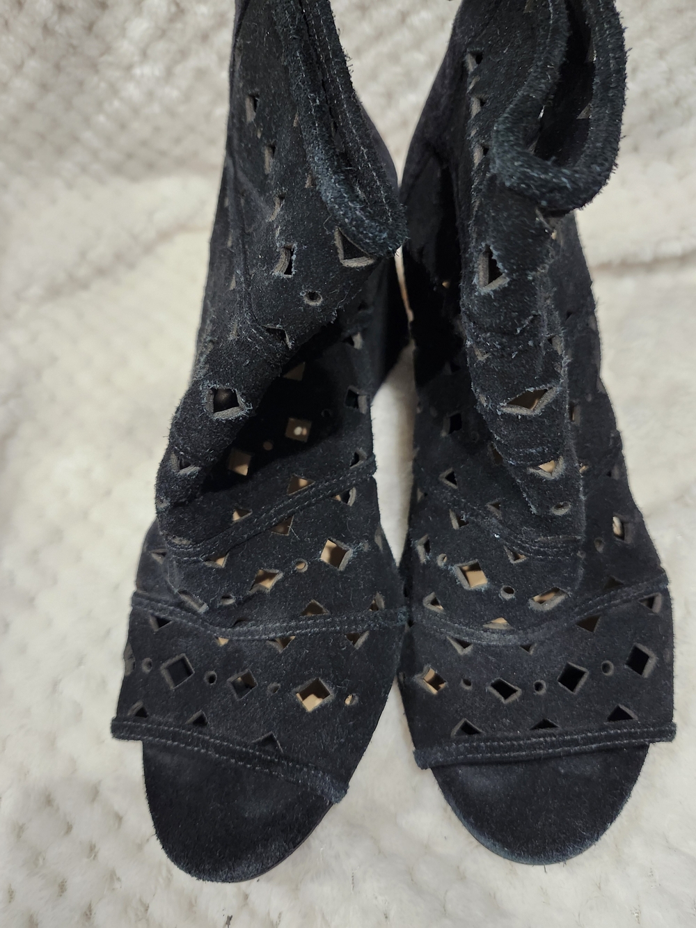 Michael Kors Black Suede Cutout Peep-Toe Women’s Heels